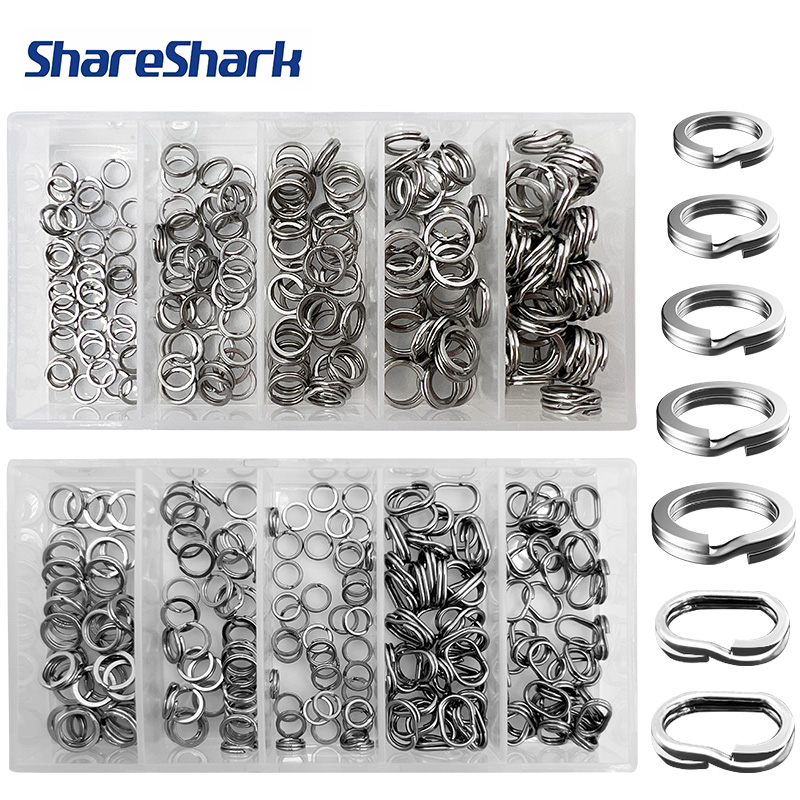 Fishing Equipment Tackle - Кольца-сплитшайны ShareShark, 200 шт./упак., из высокопрочной