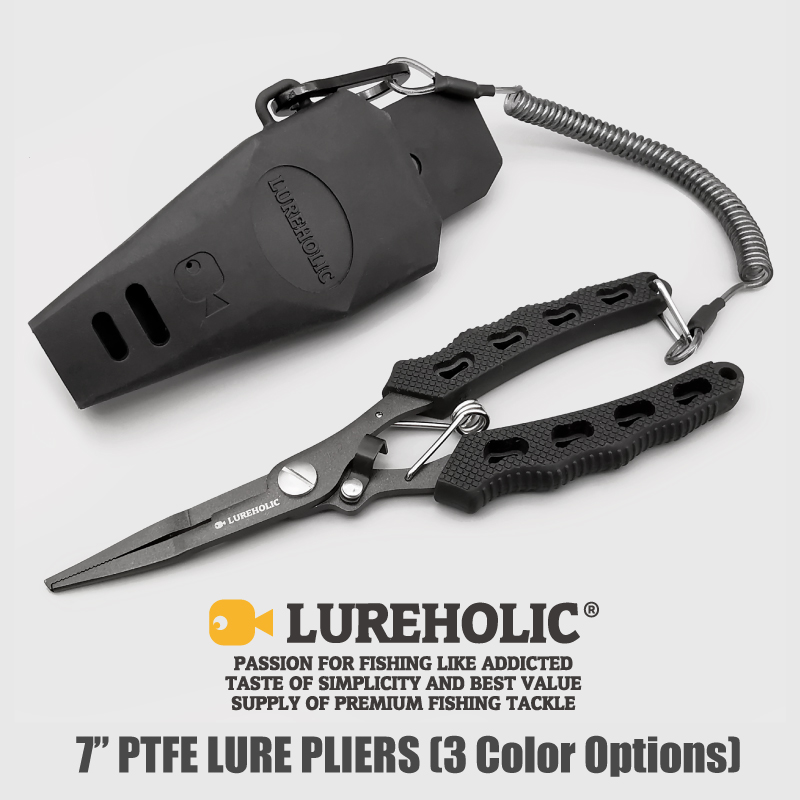 Fishing Equipment Tackle - Lureholic 7 ”ПТФЭ покрытые рыболовные плоскогубцы,