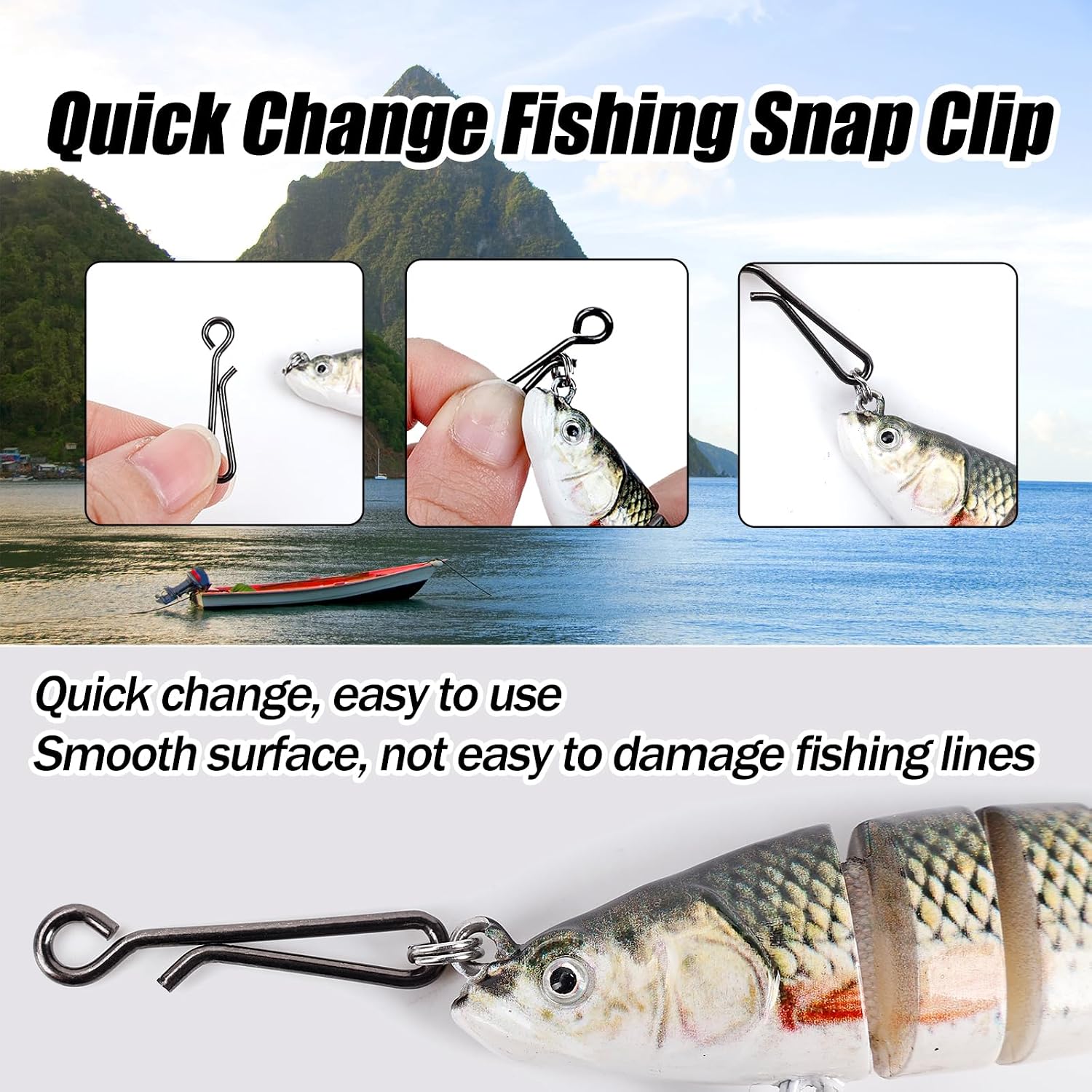 100 шт. быстросъемных клипс из – обзор и цена Fishing Swivel Connector