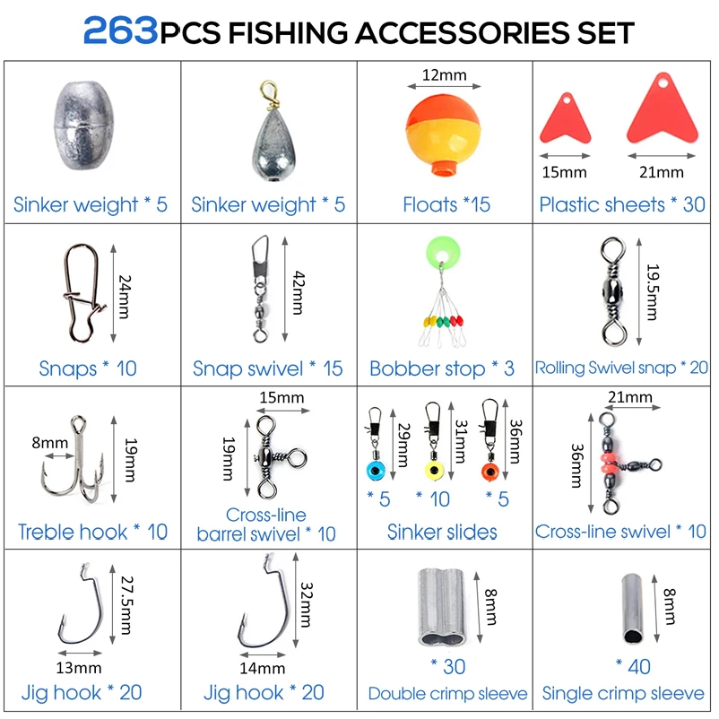 263 шт., набор аксессуаров для – обзор и цена Fishing Equipment Storage