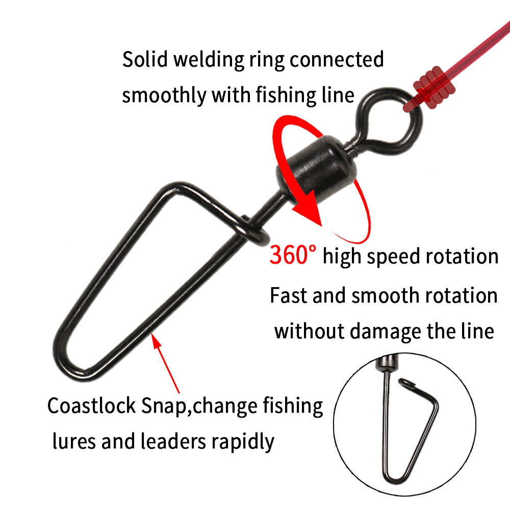 20 штук # Вертлюг-карабин 12-1 – обзор и цена Fishing Equipment Tackle
