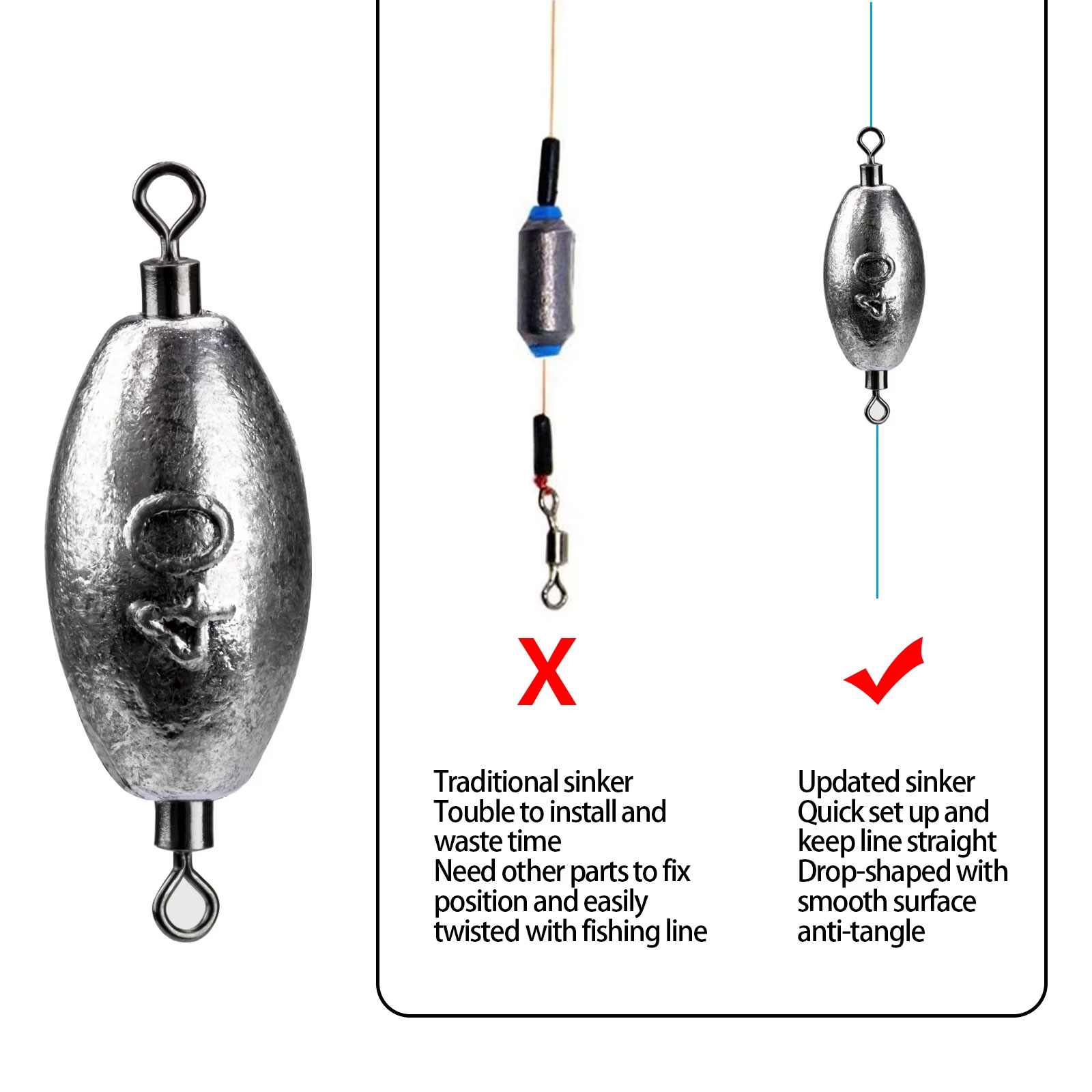 20/10 шт. рыболовных грузил 5г – обзор и цена Fishing Swivel Connector